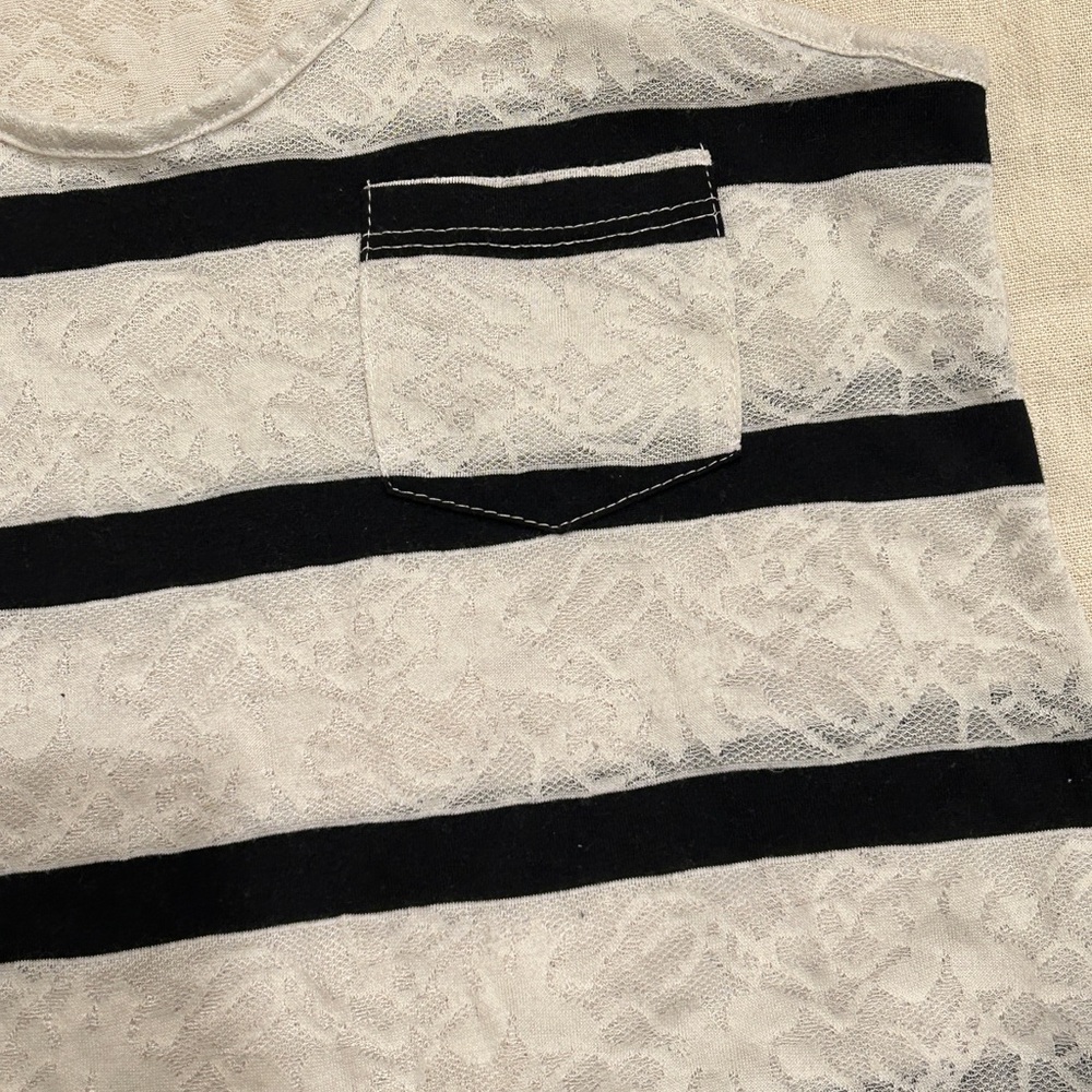 Mary Jane Black and White Lace Tank Top - Picture 5 of 5